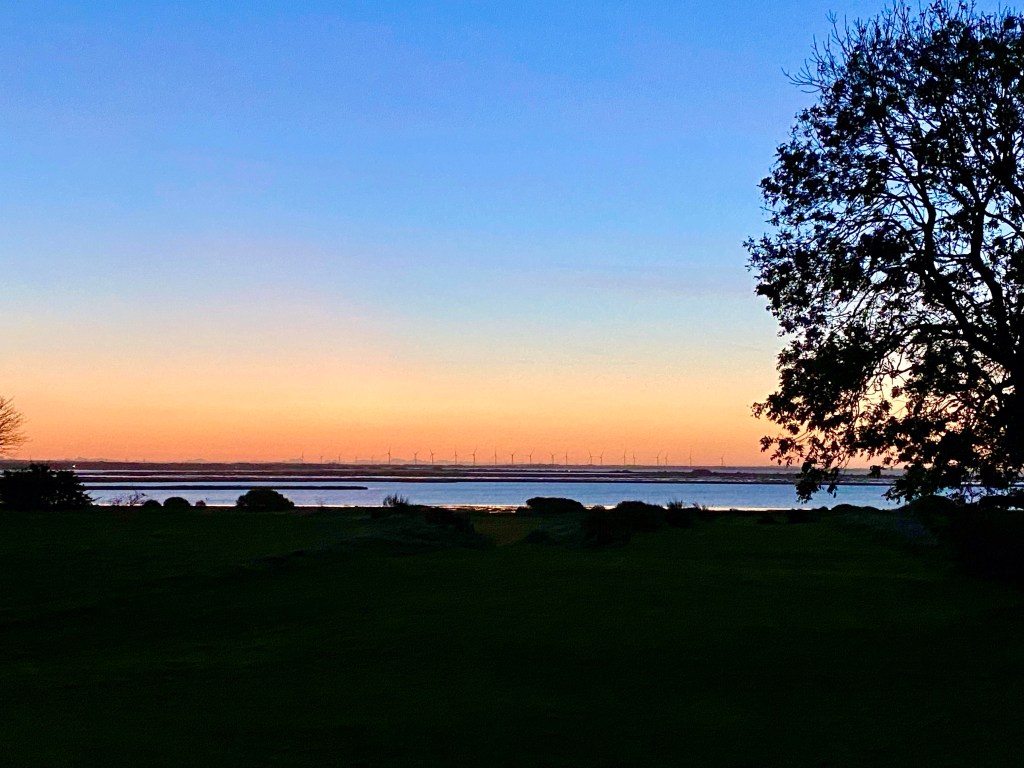 Aftenudsigt fra sommerhuset i Øsløs / Vejlerne